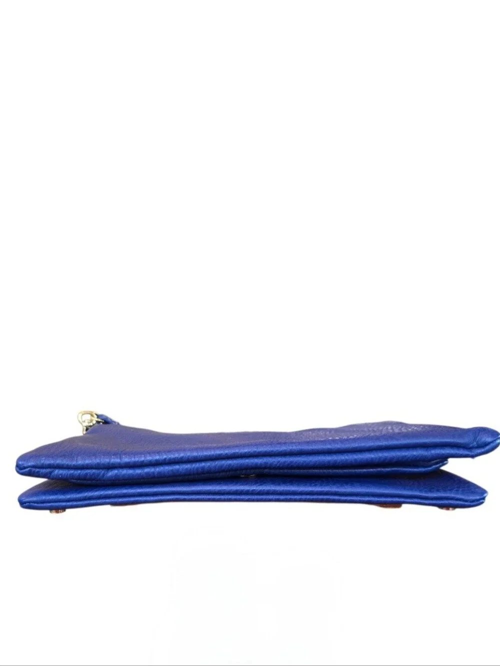 Tory Burch Cobalt Blue Pebbled Leather Convertible Clutch Shoulder Bag